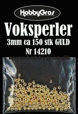 Vaxpärlor 3 mm, Guld
