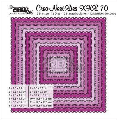 Crealies Crea-nest-dies XXL Squares with open scallop