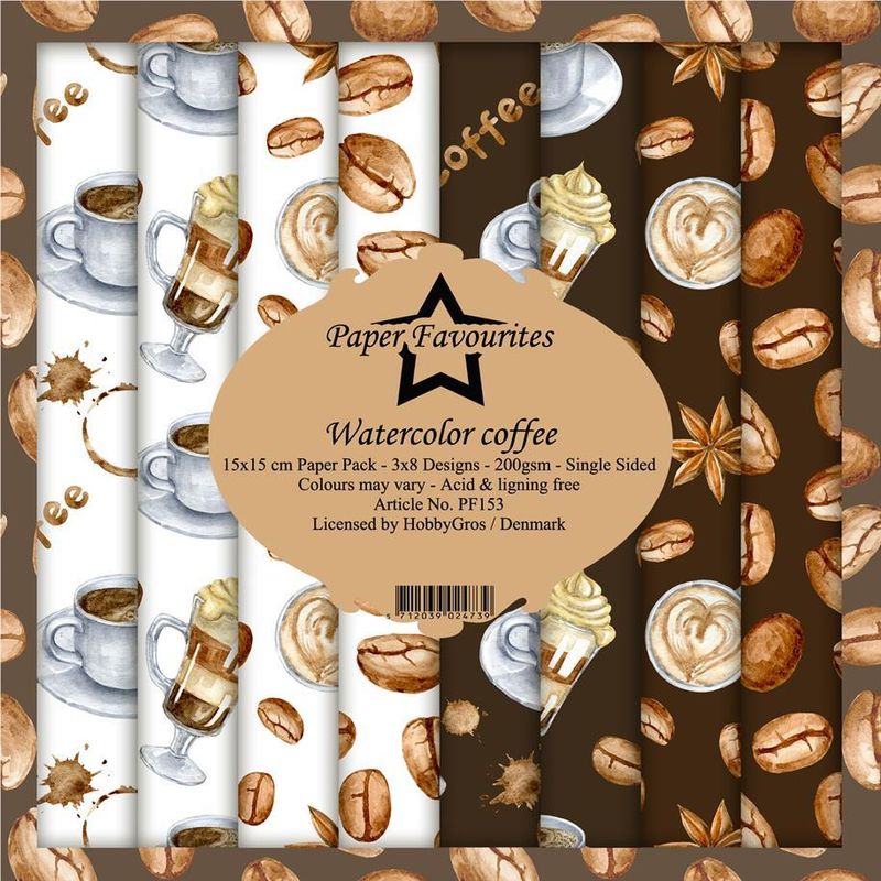 Paper Favourites - Watercolor Coffee Paperpack 6' x 6'