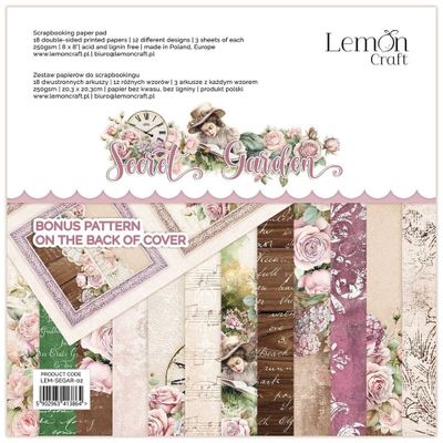 LemonCraft Secret Garden 8x8 Inch Paper Pad