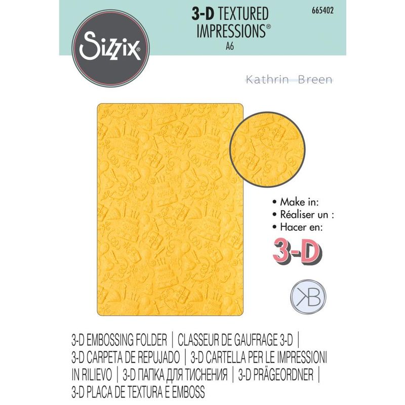 Sizzix 3-D Textured Impressions Embossing Folder - "Celebrate"
