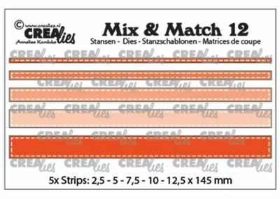 Crealies Mix & Match Strips with stitchline