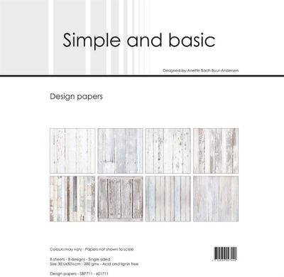Simple and Basic Design Papers "White Wood" 12 x 12