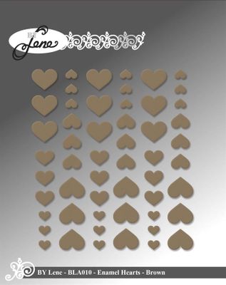 By Lene Enamel Hearts - Brown