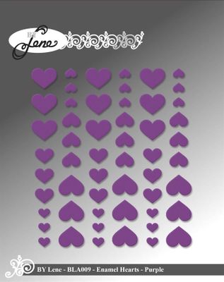 By Lene Enamel Hearts - Purple