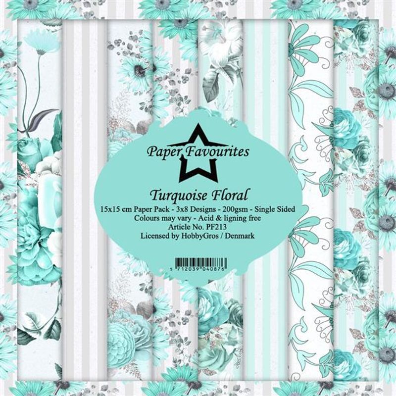 Paper Favourites - Turquoise Florals Paperpack 6' x 6'