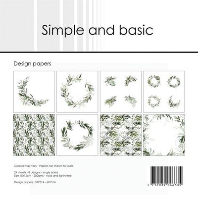Simple and Basic Design Papers "Green Softness" 6 x 6