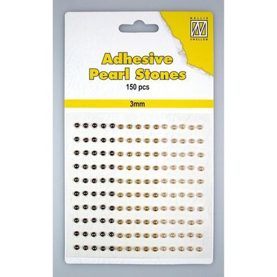 Nellie Snellen Adhesive Pearl Stones 3 mm - Brun