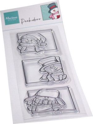 Marianne Design Clearstamp Peek-a-boo Snowmen