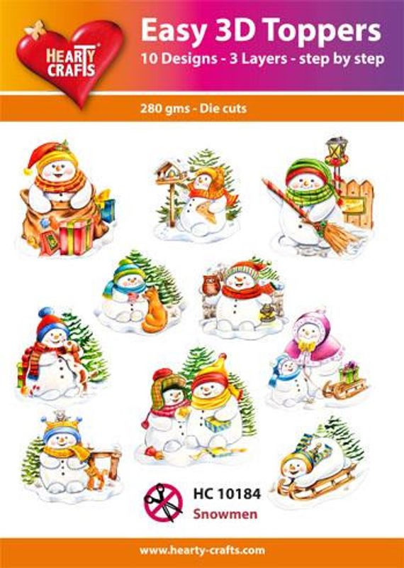 Hearty Crafts Easy 3D Toppers - Snowmen