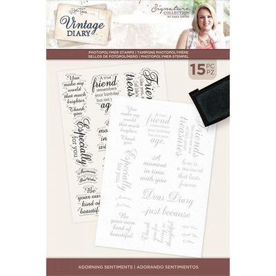Crafter's Companion Vintage Diary Photopolymer Stamps - Adoring Sentiments