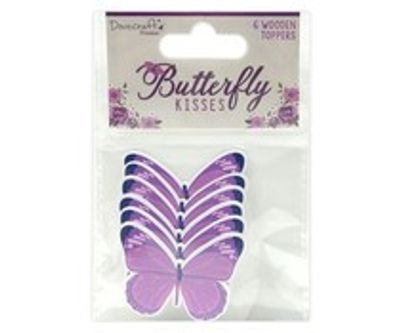 Dovecraft - Butterfly Kisses - 6 wodden toppers 