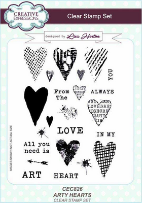 Creative Expressions Clear Stamp Set - Arty Hearts