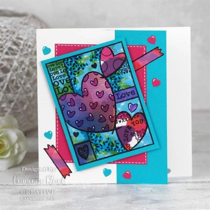 Woodware Clearstamp - Heart Collage