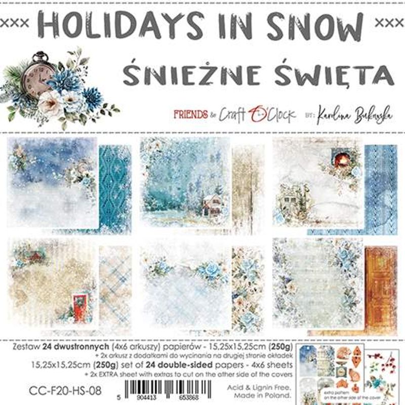 Craft O'Clock - Paper Collection Set 6"*6" Holidays in Snow