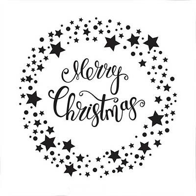 Nellie Snellen Embossingfolder Merry Christmas star wreath