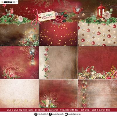 Studio Light Magical Christmas 8x8 Inch Paper Pad Backgrounds