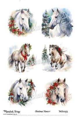 Miankas Scrap klippark - Christmas Horses 1