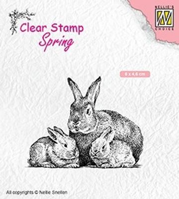 Nellie Snellen Clearstamp - Rabbit Family