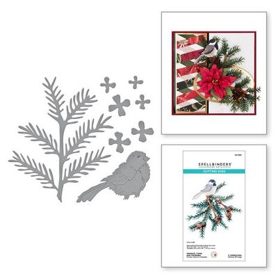 Spellbinders Hemlock, Cones and Chickadee Etched Dies