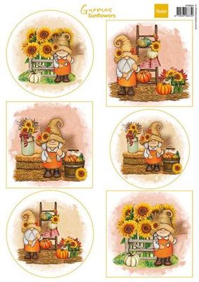 Marianne Design A4 Sheets "Gnomes - Sunflowers"