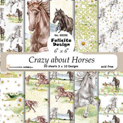 Felicita Design Paperpad 6" x 6" - Crazy about Horses