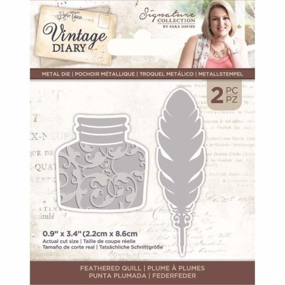 Crafter's Companion Vintage Diary Feathered Quill Dies