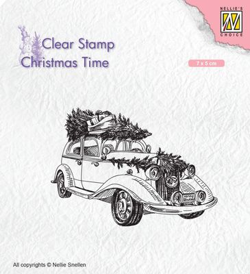 Nellie Snellen Clearstamp - Christmas tree transport