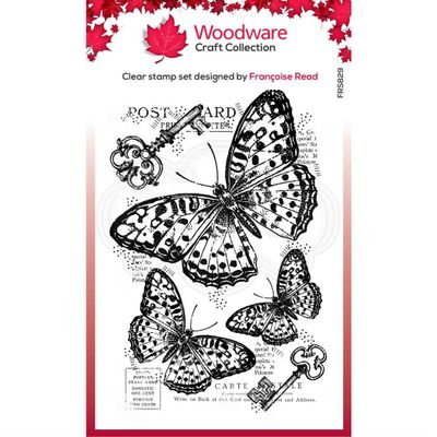 Woodware Clearstamp - Three Butterflies