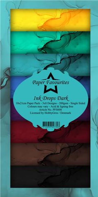 Paper Favourites - Slim Card - Ink Drops Dark