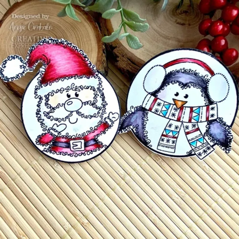 Woodware Clearstamp -Festive Fuzzies - Mini Santa