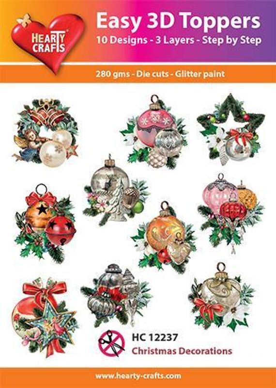 Hearty Crafts Easy 3D Toppers - Christmas Decorations