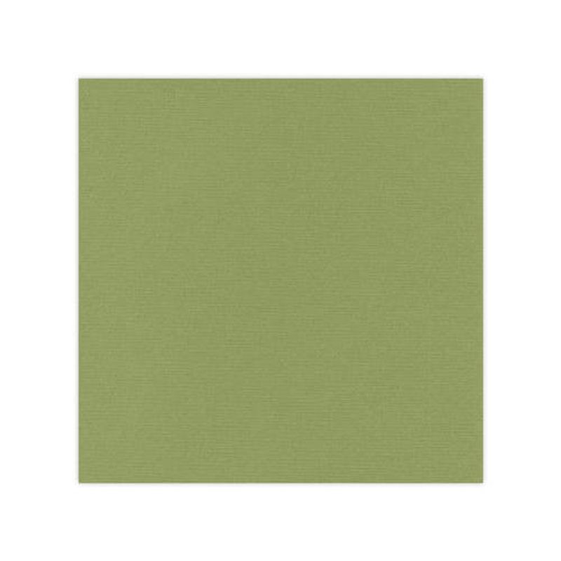 Linnen Cardstock - 30.5 x 30.5 - Olivgrön