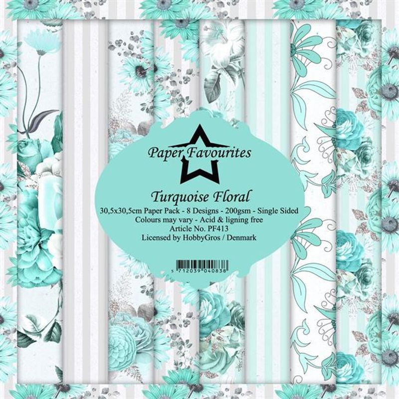 Paper Favourites - Turquise Floral Paperpack 12' x 12