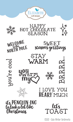 Elizabeth Craft Designs Clearstamps - Cute Winter Sentiments