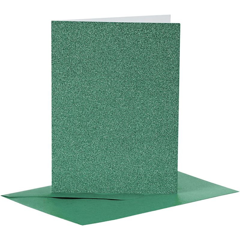 Kort & Kuvert - Grön Glitter