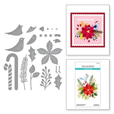 Spellbinders Christmas Bird Poinsettia Etched Dies