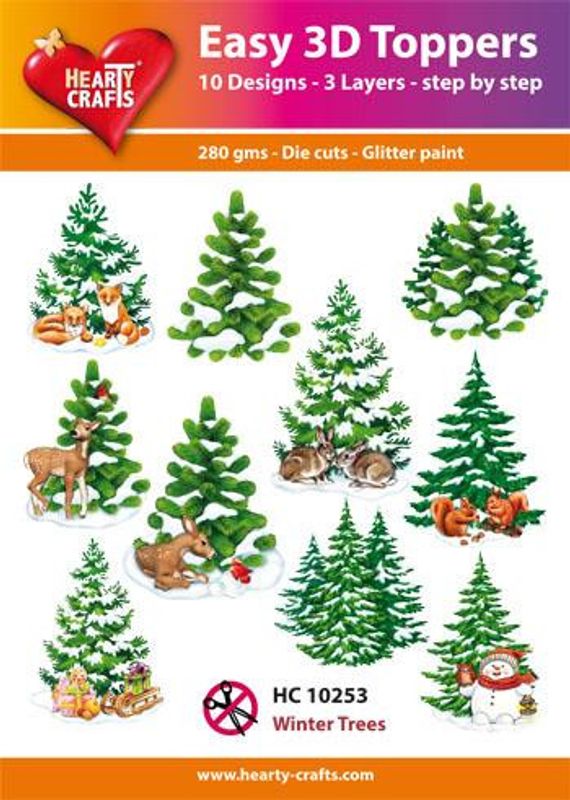 Hearty Crafts Easy 3D Toppers - Winter Trees