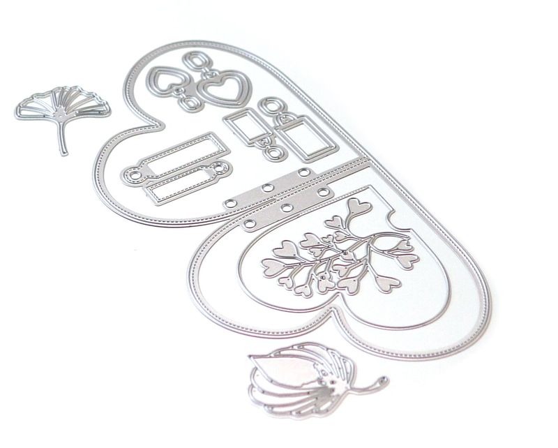 Elizabeth Craft Designs Dies - Planner Essentials 25 - Double Heart Inserts