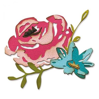 Sizzix/Tim Holtz Thinlits Die ”Brushstroke Flowers #4”
