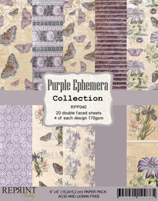 Reprint Paperpad 6' x 6' - Purple Ephemera Collection
