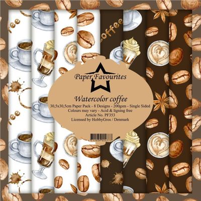 Paper Favourites - Watercolor Coffee Paperpack 12' x 12