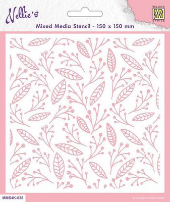 Nellie‘s Choice Mixed Media Stencils Leaves & Berries