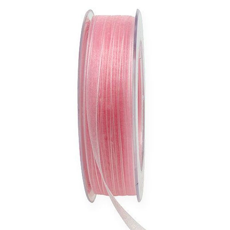Organzaband 7 mm - Ljus rosa