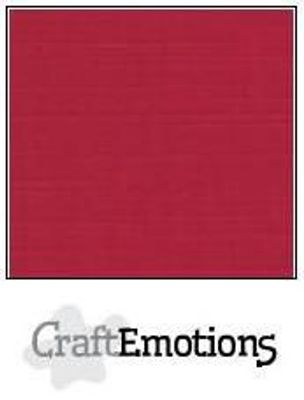 CraftEmotions linen cardboard 10-pack Christmas red 30,5x30,5cm