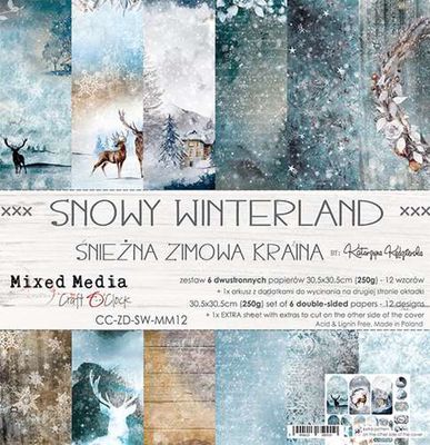 Craft O'Clock - Mixed Media Paper Collection Set 12"*12" Snowy Winterland