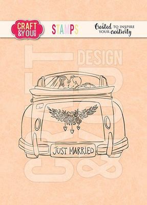 Craft & You Designs Clearstamp - Wedding Car