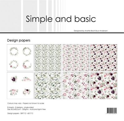 Simple and Basic Design Papers "Beautiful Roses" 12 x 12