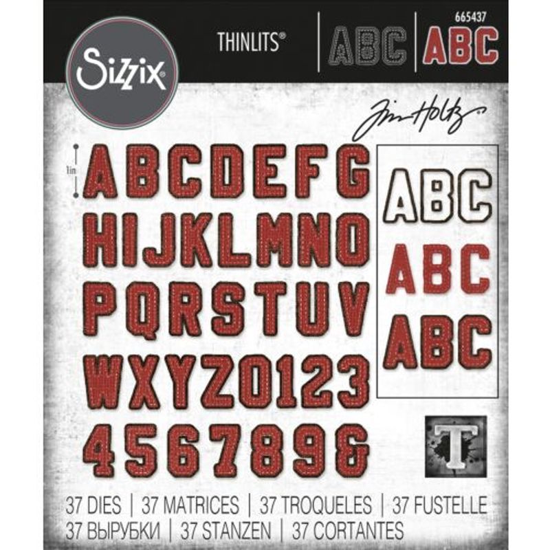 Sizzix/Tim Holtz Thinlits Die ”Alphanumeric Varsity”