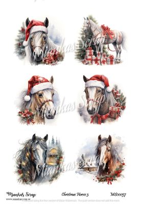 Miankas Scrap klippark - Christmas Horses 3